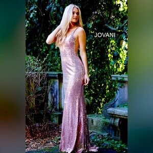 Jovani Light Pink Sequin Prom Dress Size 2